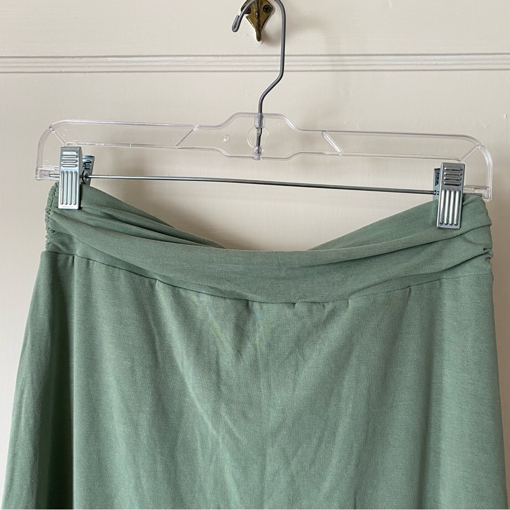 Anthropologie | Junie Twist Front Midi Skirt Green - Picture 8 of 12